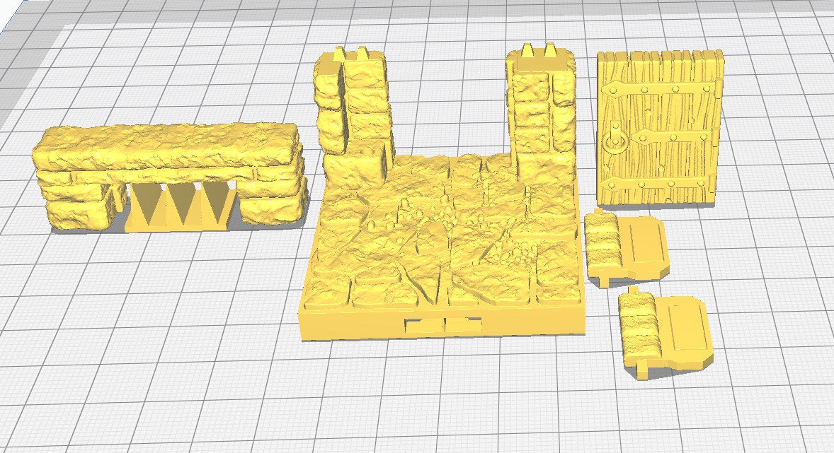 Openable Door Tiles - Lost Dungeons - DragonLock - DND - Pathfinder - RPG - Dungeon & Dragons - 28 mm/ 1" - Terrain - Fat Dragon Games