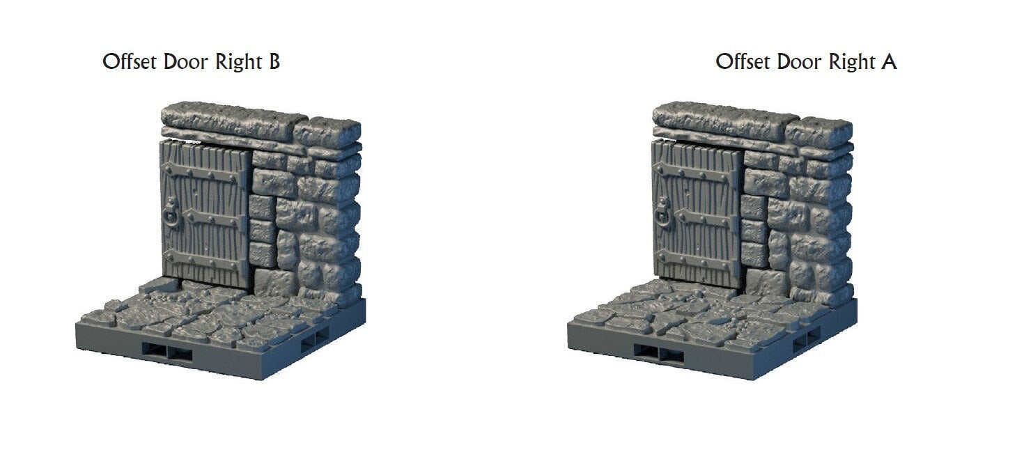 Openable Door Tiles - Lost Dungeons - DragonLock - DND - Pathfinder - RPG - Dungeon & Dragons - 28 mm/ 1" - Terrain - Fat Dragon Games