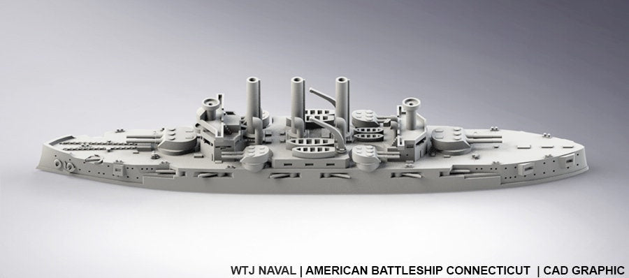 Connecticut - US Navy - Pre Dreadnought Era - Wargaming - Axis and Allies - Naval Miniature - Warships