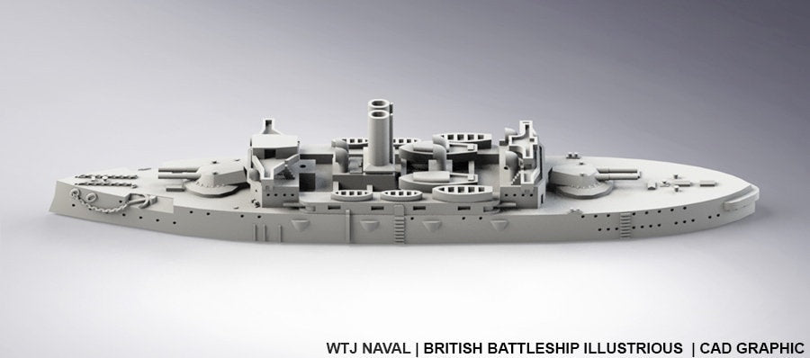 Illustrious - UK Royal Navy - Pre Dreadnought Era - Wargaming - Axis and Allies - Naval Miniature - Warships