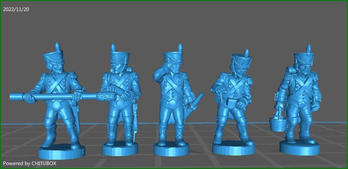 French Artillery 1808 charging - 5 Minis - Epic 15 mm Scale - Great for Tabletop War Games & Dioramas - Historical Wargaming - Resin