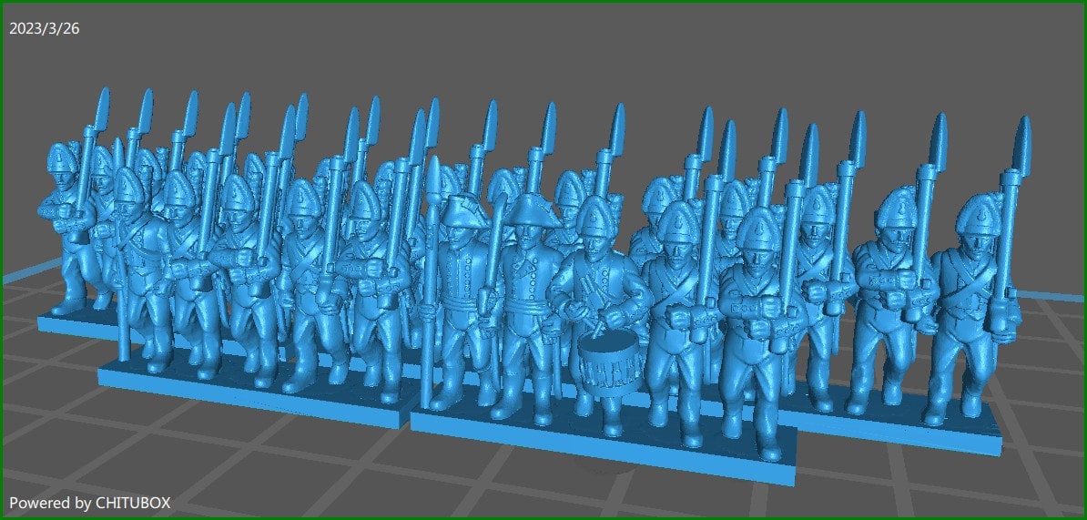 Prussian Grenadiers btg 1806-7 - 5 Strips - Epic 15 mm Scale - Tabletop War Games & Dioramas - Historical Wargaming - Resin