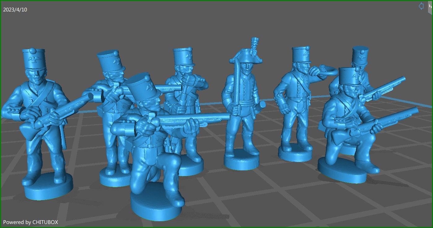 Prussian Fusiliers btg 1806-7 skirmishing - 8 Minis - Epic 15 mm Scale - Tabletop War Games & Dioramas - Historical Wargaming - Resin
