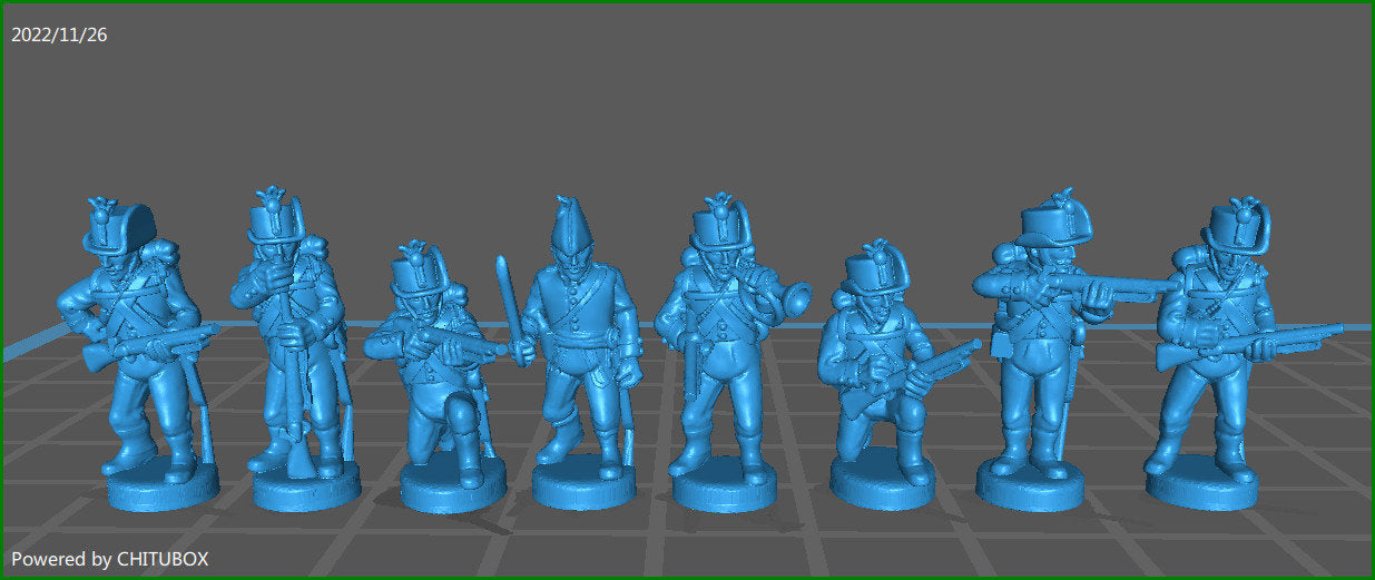 Austrian Jaegers skirmishing - 8 Minis - Epic 15 mm Scale - Great for Tabletop War Games & Dioramas - Historical Wargaming - Resin