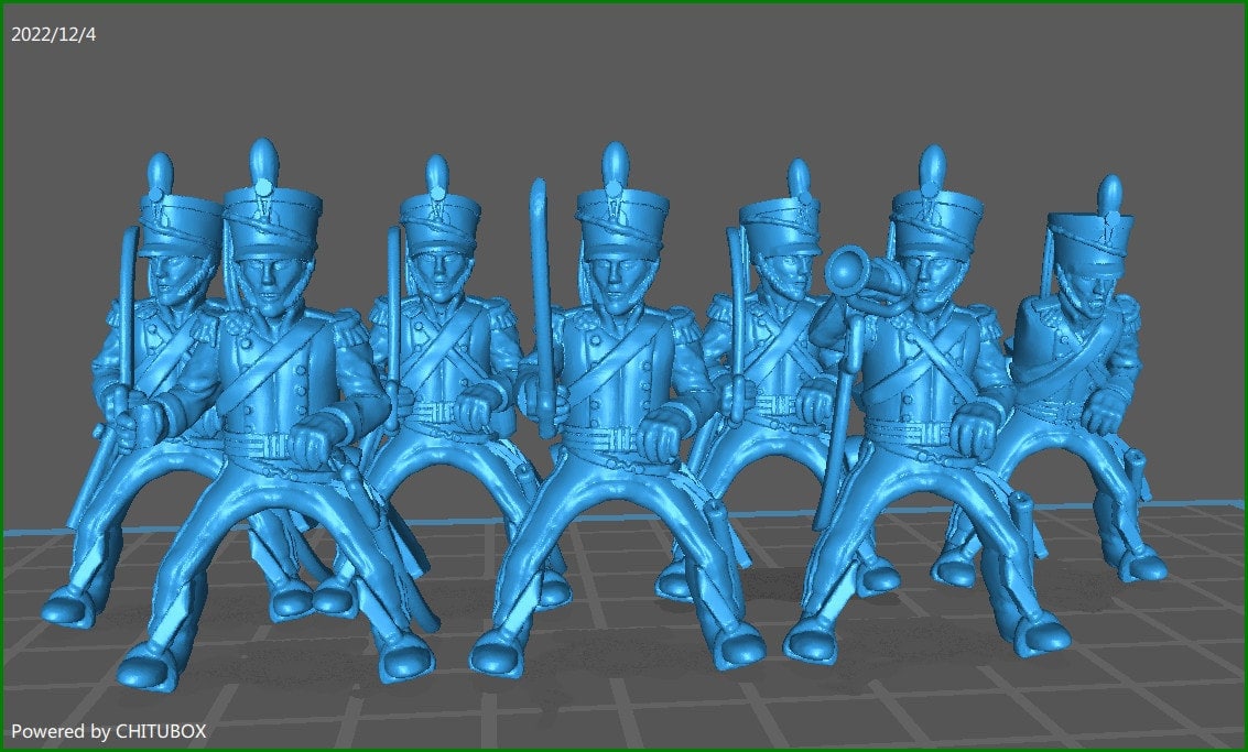 British Light Dragoons rgt 1812-15 - 7 Minis - 28 mm Scale - Great for Tabletop War Games And Dioramas - Historical Wargaming - Resin