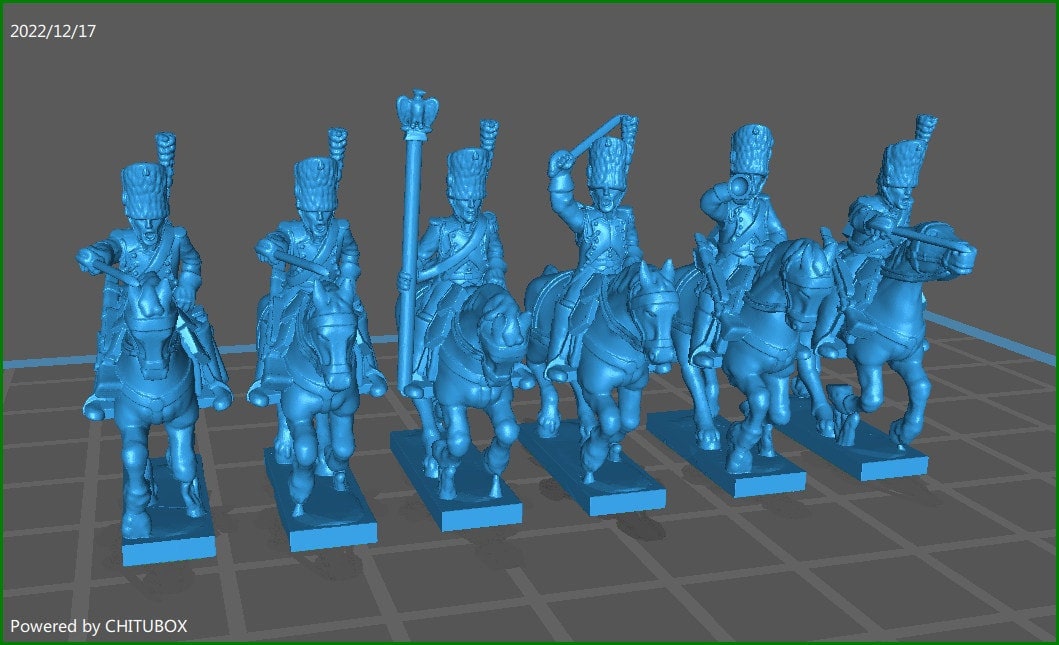 French Guard Grenadiers a Chevall - 6 Minis - Epic 15 mm Scale - Great for Tabletop War Games & Dioramas - Historical Wargaming - Resin