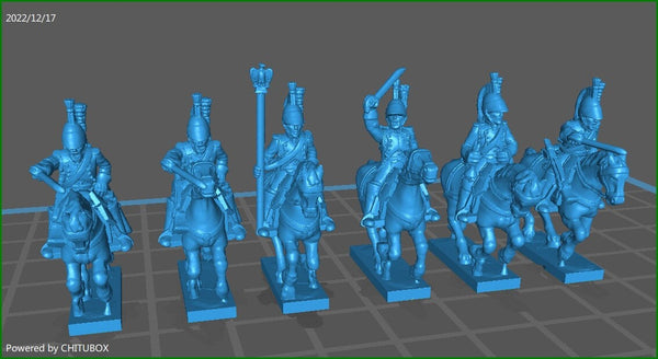 French Guard Dragoons - 6 Minis - Epic 15 mm Scale - Great for Tabletop War Games & Dioramas - Historical Wargaming - Resin