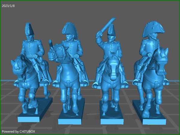 French Generals - 4 Minis - Epic 15 mm Scale - Great for Tabletop War Games & Dioramas - Historical Wargaming - Resin