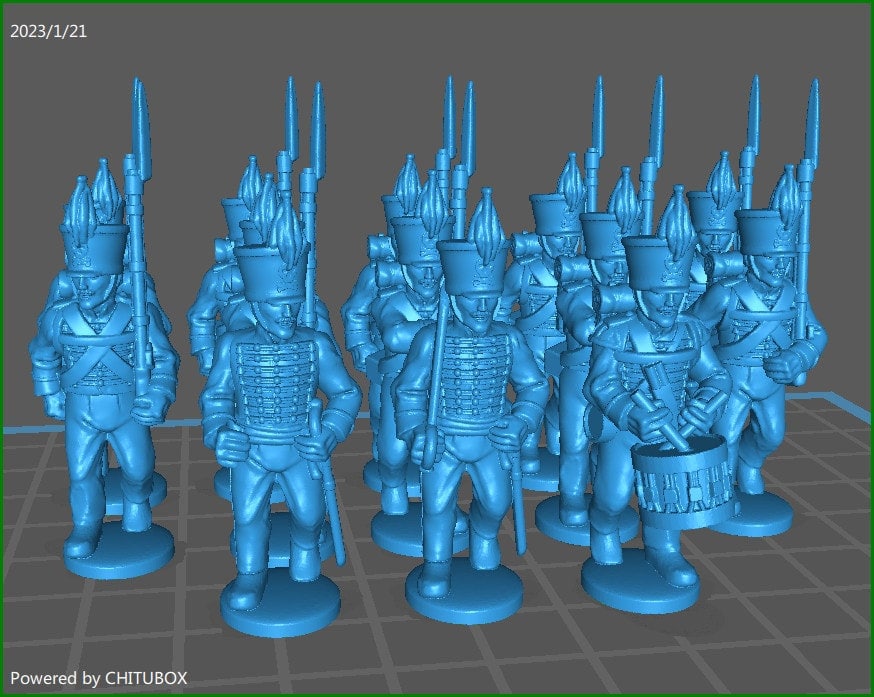 Brunswick Leib btg 1809-15 - 13 Mini - 28 mm Scale - Great for Tabletop War Games And Dioramas - Historical Wargaming - Resin