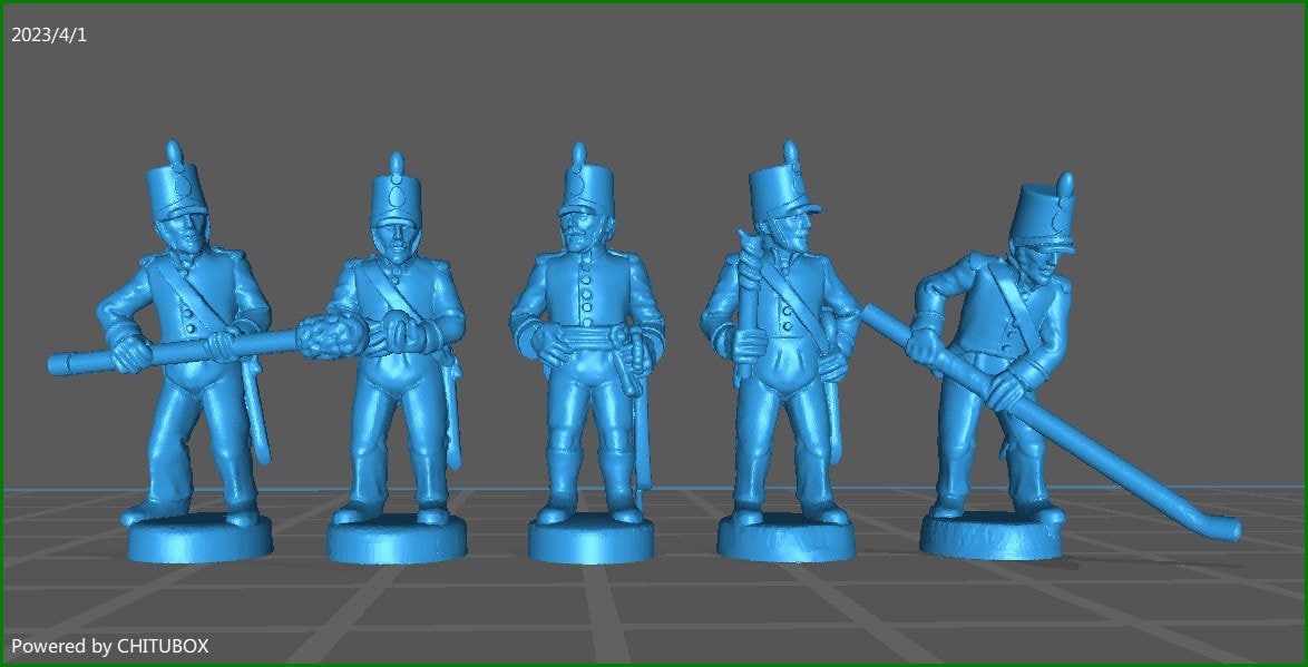 Portuguese Artillery 1811-15 - 5 Minis - Epic 15 mm Scale - Tabletop War Games & Dioramas - Historical Wargaming - Resin