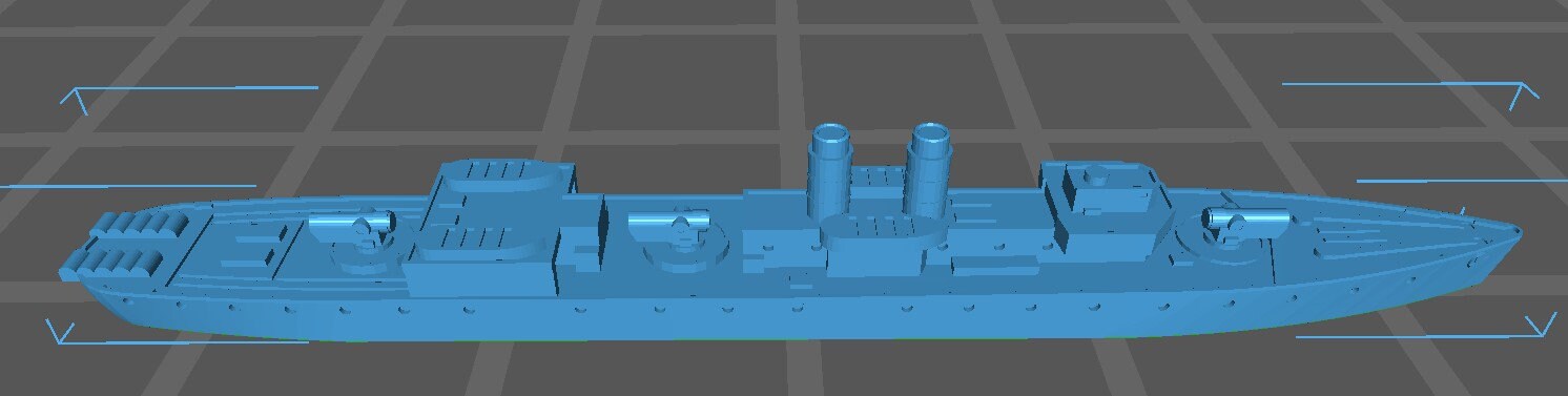 Marne Class Aviso - French Navy - Wargaming - Axis & Allies - Naval Miniature - Tabletop Games - Warships - C.O.B.