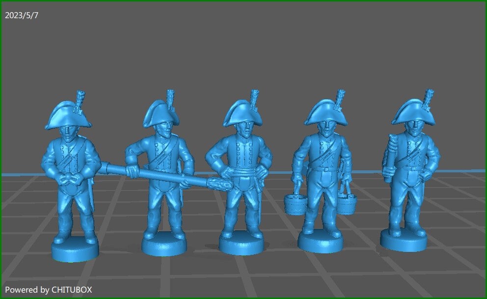 Prussian Artillery 1806-08 - 5 Minis - Epic 15 mm Scale - Tabletop War Games & Dioramas - Historical Wargaming - Resin