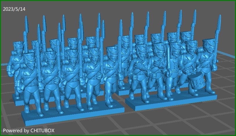 Russian Musketeers btg 1808-12 with shako - 4 Strips - Epic 15 mm Scale - Tabletop War Games & Dioramas -Historical Wargaming- Resin