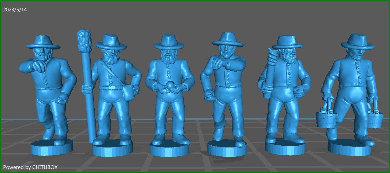 ACW Artillery , with hat, shell jacket - 6 Minis - 15 mm Scale - War Games & Dioramas -Historical Wargaming- Resin - American Civil War