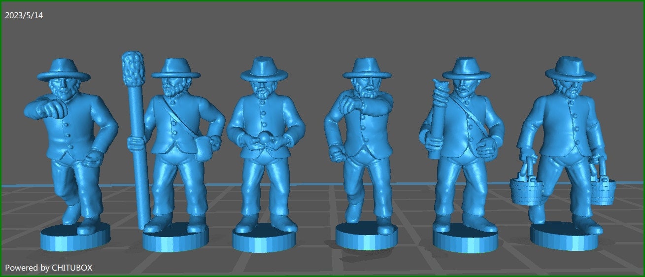 ACW Artillery , with hat, sack coat - 6 Minis - 15 mm Scale - War Games & Dioramas -Historical Wargaming- Resin - American Civil War