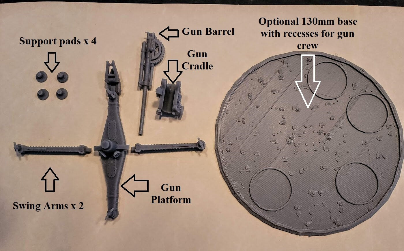 Bofors 80mm Model 29/38M AA gun - Gun and Base - War Games And Dioramas - Historical Wargaming - 28 mm Scale
