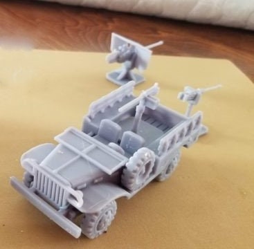 WC 52 3/4 ton - Truck and Weapons Pack - War Games And Dioramas - Historical Wargaming - 28 mm Scale