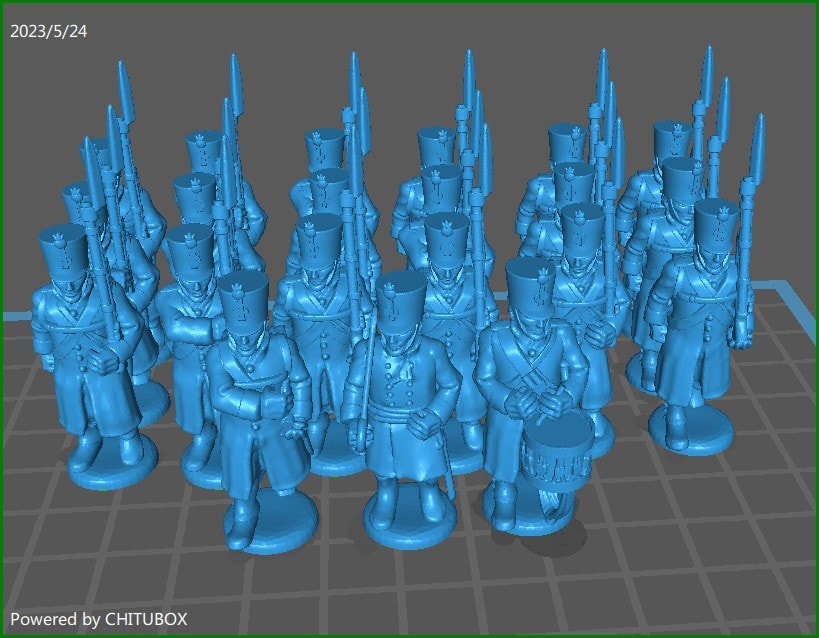 Austrian Line with greatcoat btg - 21 Mini - 28 mm Scale - Great for War Games And Dioramas - Historical Wargaming - Resin