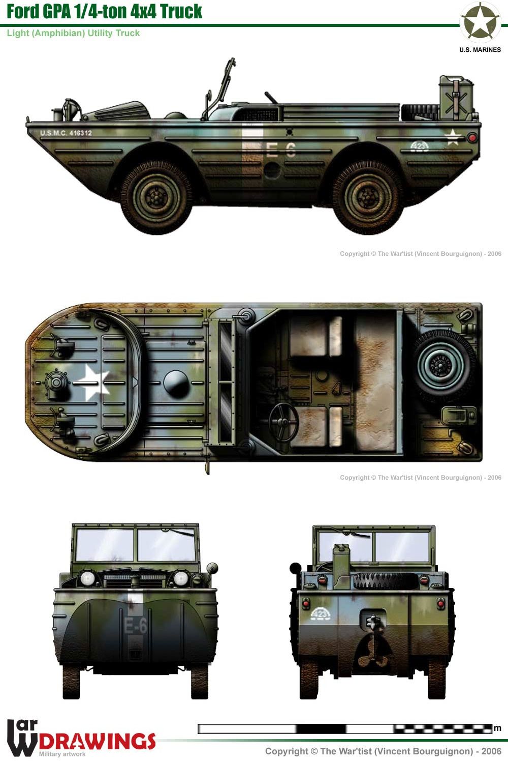 Ford GPA Seep - US Army - 28mm Scale -  wargame3d