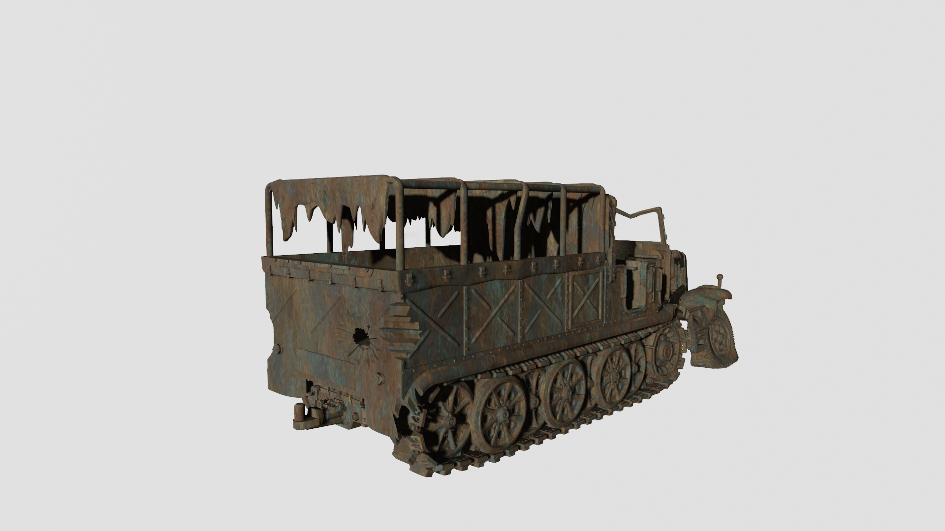 Destroyed Sd.Kfz.9 - German Army -  wargame3d- 28mm Scale