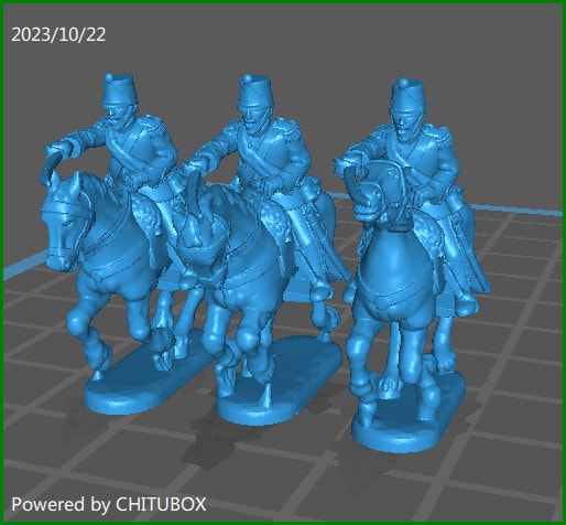 15mm Piedmontese Light Cavallery 1848-66 command - 3 minis - MC Minis