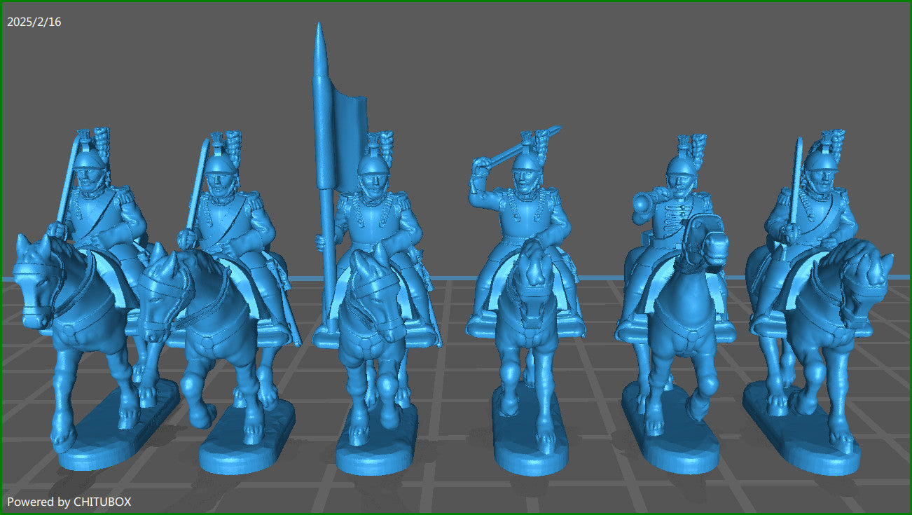 15mm French Cuirassiers RGT 1848-66 - 5 Minis - MC Minis
