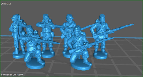 15mm Piedmont Garibaldini skirmishing 1858-66 - 6 minis