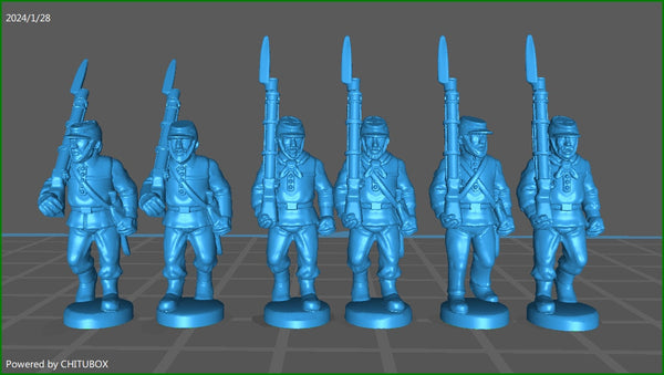 15mm Piedmont Garibaldini marching 2 1858-66 - 6 minis