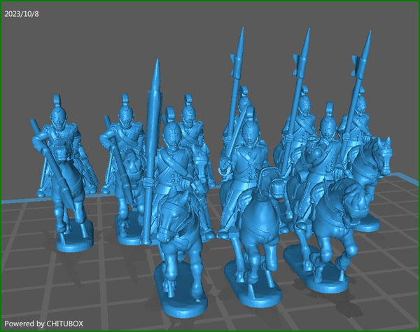 Piedmontese Heavy Cavalry 1848-66 - 9 Minis - 15mm Scale - Historical Wargaming - Resin