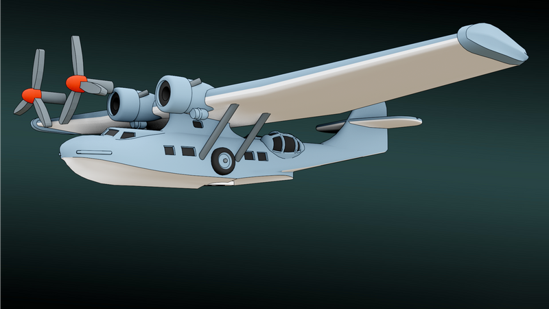 Consolidated PBY Catalina - Commercial Transcontinental Planes - 1/200 Scale - wargame3d