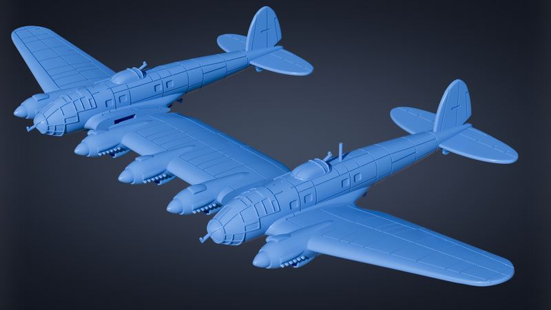 Heinkel He-111Z - Zwilling - WWII Battle Planes - 1/200 Scale - wargame3d