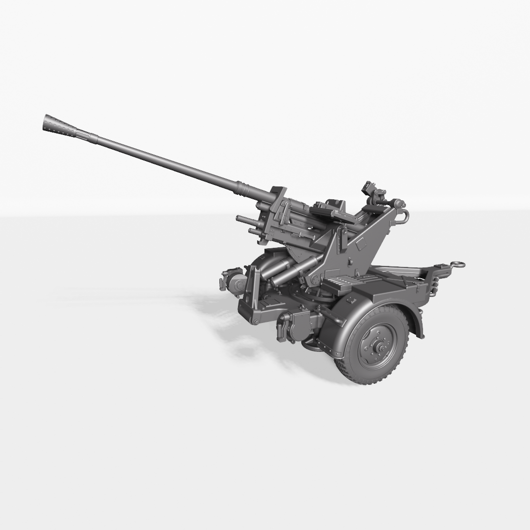 AA gun 37mm FlaK 37 (on wheels+on cross)+Gunner - WWII - German Army -  wargame3d- 28mm Scale