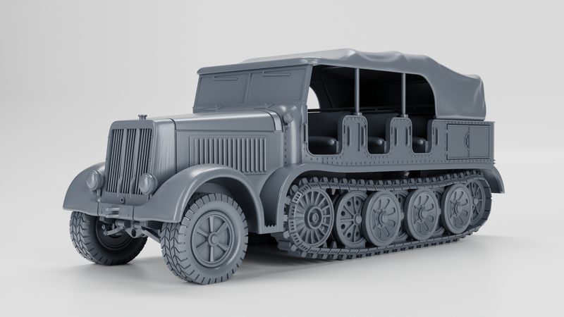 Sd.Kfz.8 DB9 Zugkraftwagen 12t - German Army - 28mm Scale - Bolt Action - wargame3d