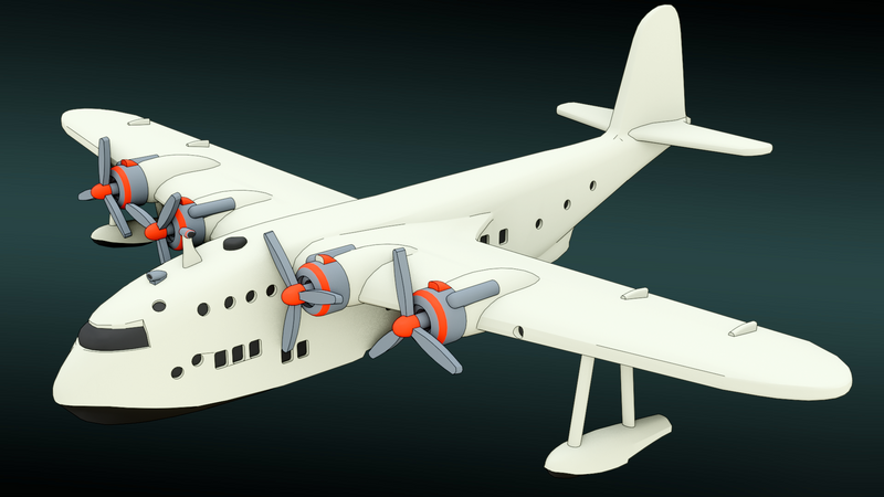 Short S.26 C-Class Empire Flying - Commercial Transcontinental Planes - 1/200 Scale - wargame3d