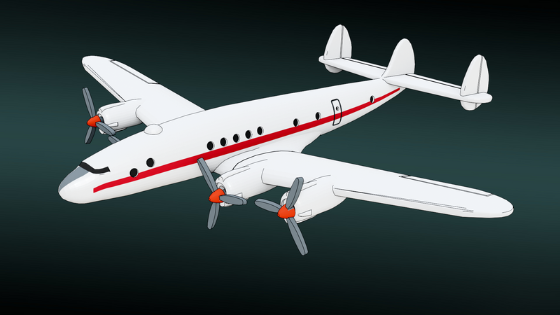 Lockheed L-049 Constellation - Commercial Transcontinental Planes - 1/200 Scale - wargame3d