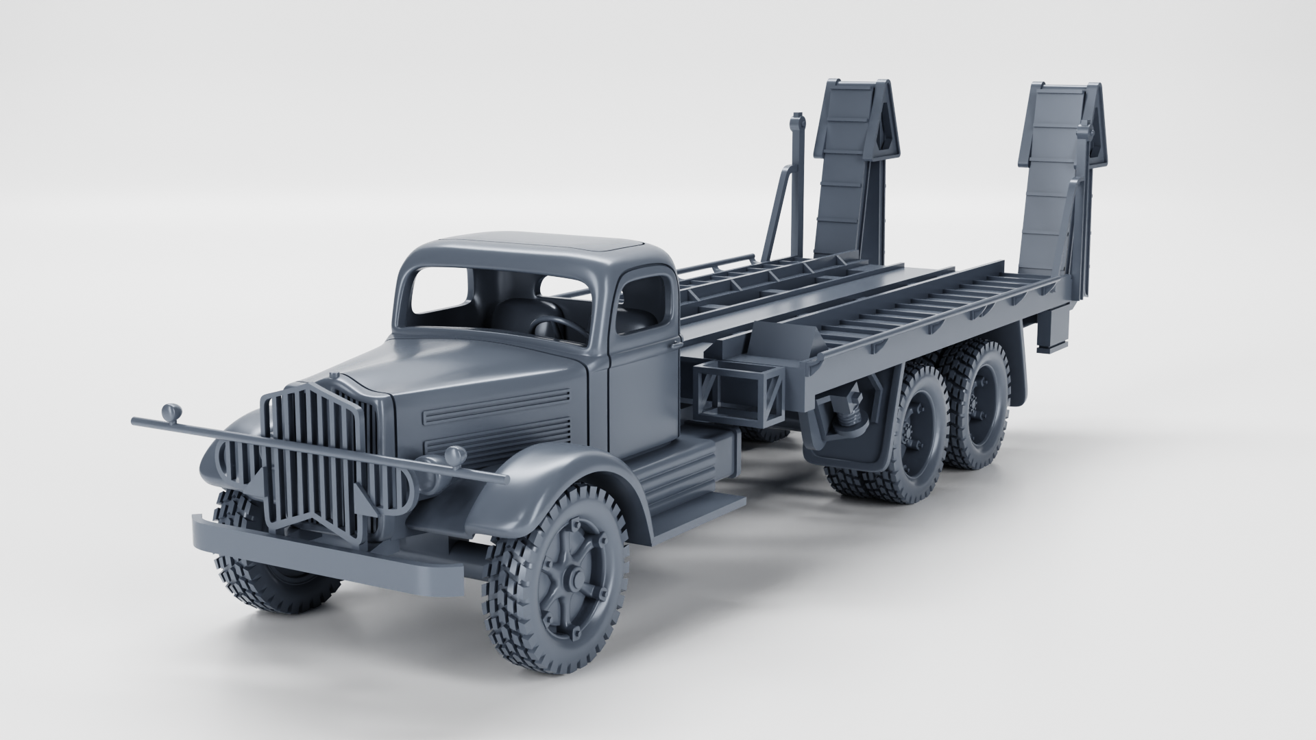 White 920 Tank Transporter (18-Ton, 6x4)(US) -  Heavy Transporter - WW2 - US Army - 28mm Scale - Tank - Miniature - wargame3d