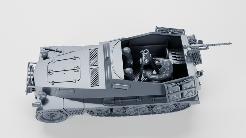 Sd.Kfz.250 7 - 8cm Granatwerfer (mortar carrier) - German Army - 28mm Scale - Bolt Action - wargame3d