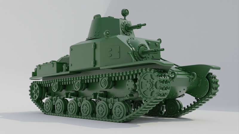 Tankette Type 92 Jyu-Sokosha (early) - Japanese Army - 28mm Scale - Bolt Action - wargame3d