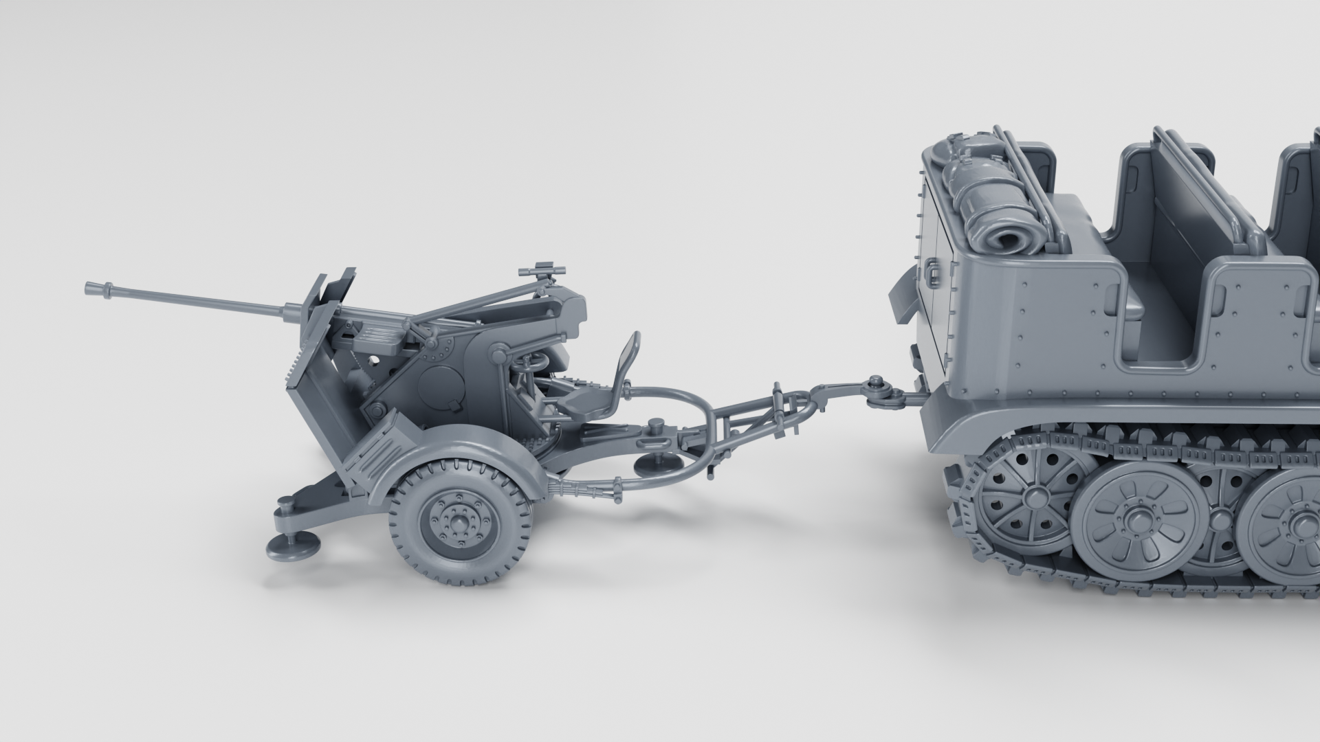 AA gun 20mm Flak 30+Gunner - WWII - German Army -  wargame3d- 28mm Scale