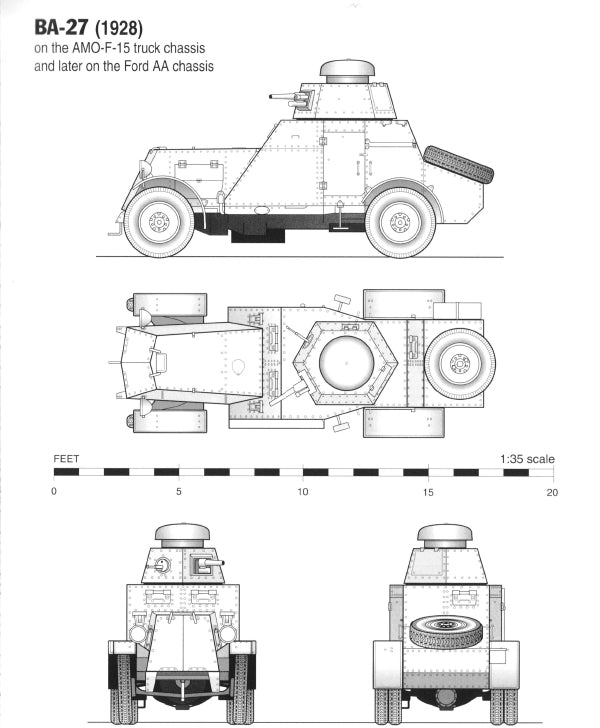 BA-27 Armored Car - wargame3d- 28mm Scale - Russian Army - Bolt Action