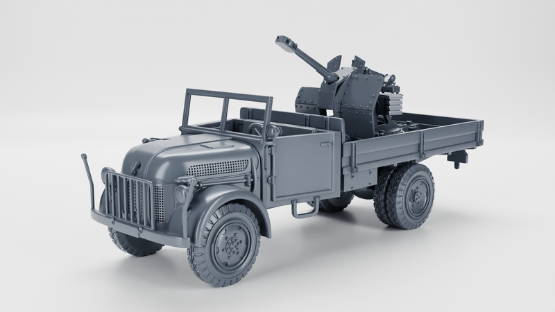 Steyr 2000A mit Flak 38-103 Jaboschreck AA gun - WWII - German Army - Bolt Action - wargame3d - 28mm Scale