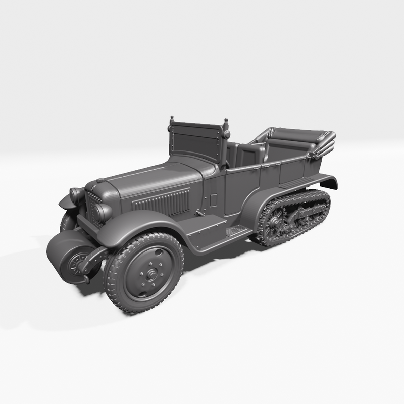 Half-track Citroen-Kegresse P19 - Belgan Army - 28mm Scale - Bolt Action - wargame3d