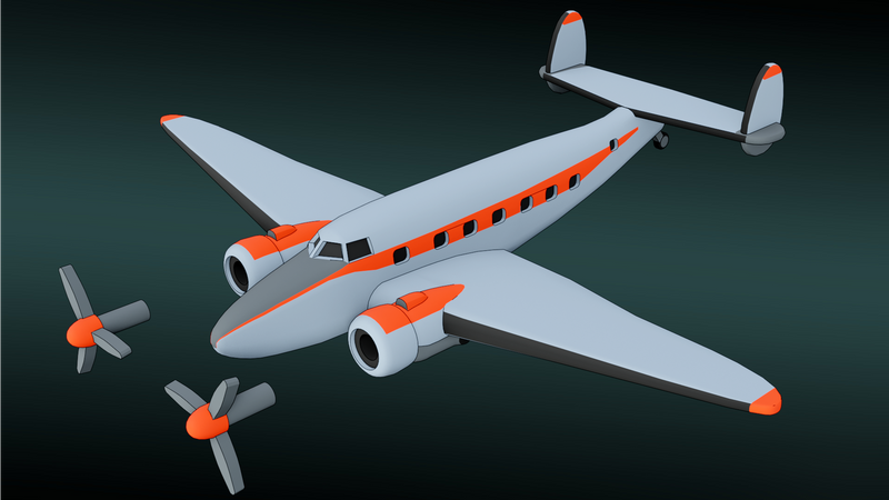 Lockheed Model 18 Lodestar - Commercial Transcontinental Planes - 1/200 Scale - wargame3d