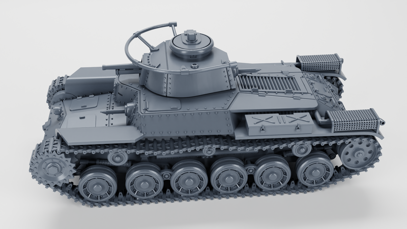 Type 97 Chi-Ha + Shi-Ki Command Tank - Japanese Army - 28mm Scale - Bolt Action - wargame3d