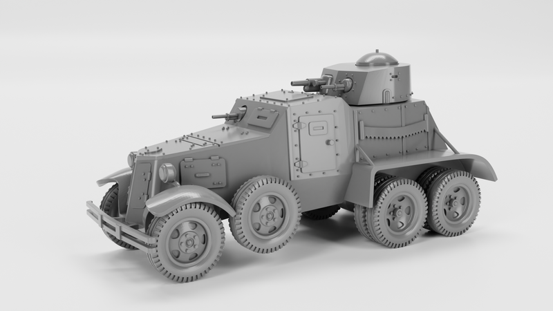 BAI-M Armored Car - wargame3d- 28mm Scale - Russian Army - Bolt Action