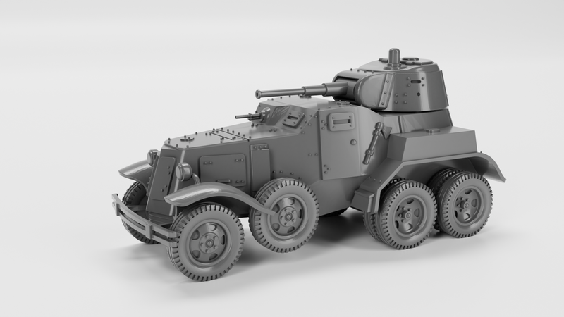 BA-10 Armored Car - Russian Army - Bolt Action - wargame3d- 28mm Scale