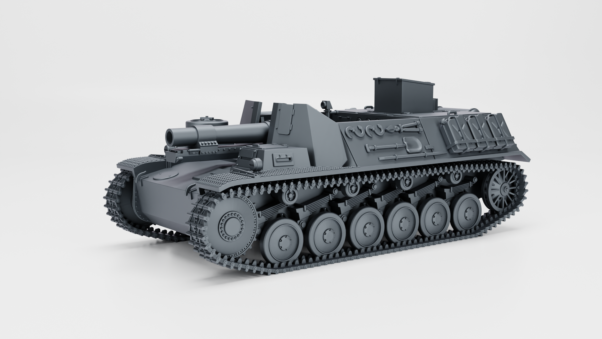Sturmpanzer II Bison (15cm sIG 33 auf Panzer II) - German Sturmpanzer - WWII - German Army -  wargame3d - 28mm Scale