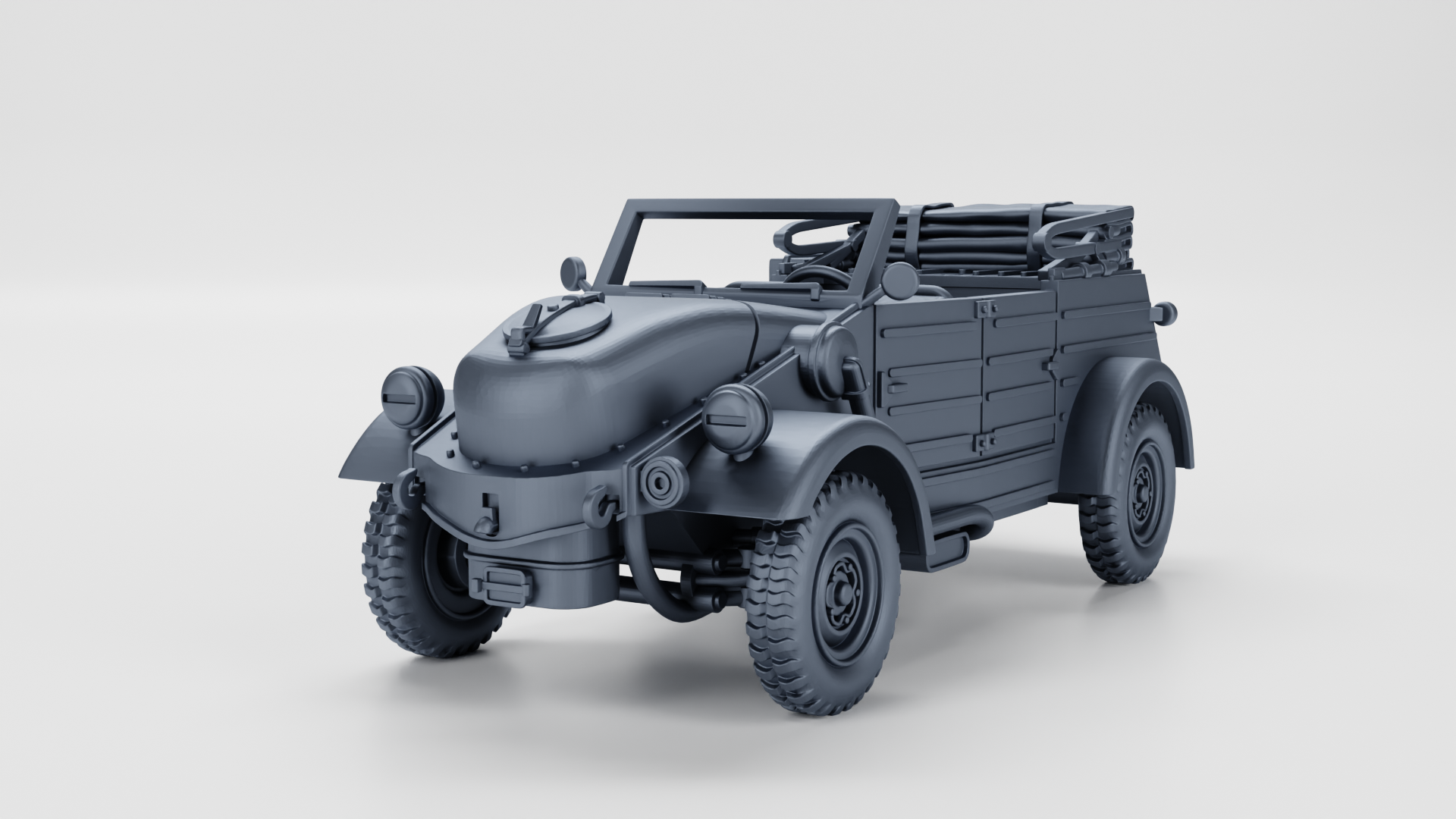 VW Kubelwagen Typ 239 Holzgas (Gas-Generator) (Germany) - WWII - German Army -  wargame3d- 28mm Scale