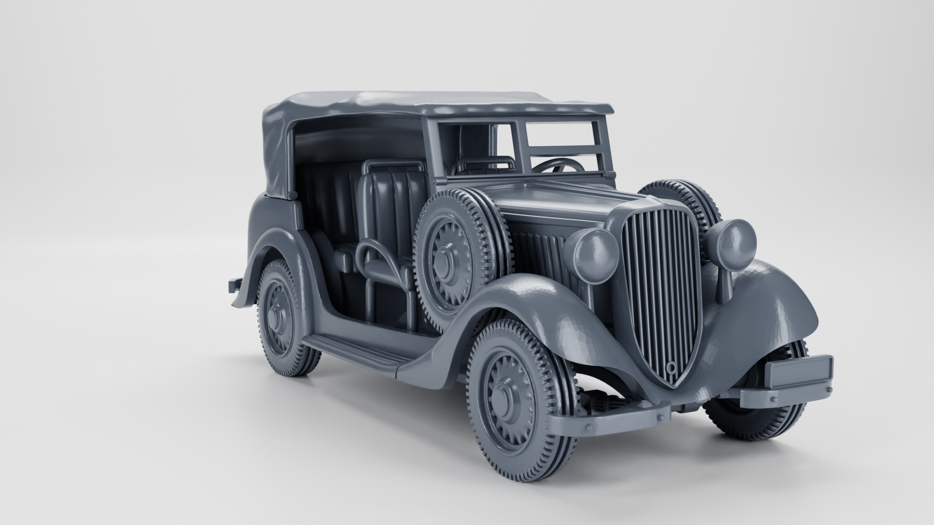 Fiat 508IIIW Lazik Jeep (opened and closed) - Polish Army - 28mm Scale -  wargame3d