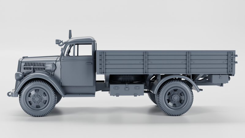 Opel Blitz 3 Tons S, model 1936 (standard+flatbed) + Panzernest - Germany - Bolt Action - wargame3d - 28mm Scale